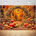 Fall Backfronad Fall Thanksgiving Photography Backdrop Autumn Pumpkin Harvest Forest ...