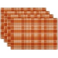 thumbnail image 1 of Fall Thanksgiving Placemats Autumn Orange Placemats Set of 4 Fall Buffalo Plaid Place Mats for Dining Table 12X18 Inch Autumn Table Mats for Dining Table Kitchen Rustic Seasonal Home Party Decor, 1 of 8