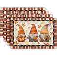 thumbnail image 1 of Fall Thanksgiving Placemats Set of 4，12x18 Inch Autumn Maple Leaves Gnomes Place Mats Farmhouse Table Mat for Seasonal Holiday Party Kitchen Dining Room Table Decor, 1 of 6