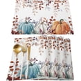 thumbnail image 1 of Fall Thanksgiving Placemats Set of 6, Watercolor Pumpkins Eucalyptus Leaves Heat Resistant Washable Linen Table Place Mats Party Holiday Decor for Home Kitchen Dining Outdoor Indoor, Blue Orange, 1 of 6