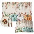 thumbnail image 1 of Fall Thanksgiving Placemats Set of 8 Pumpkin Leaf Watercolor Linen Texture Heat Insulated Linen Place Mats, Washable Stain-Proof Table Mats for Dining Tables Holiday Decor 13x19inch, 1 of 9