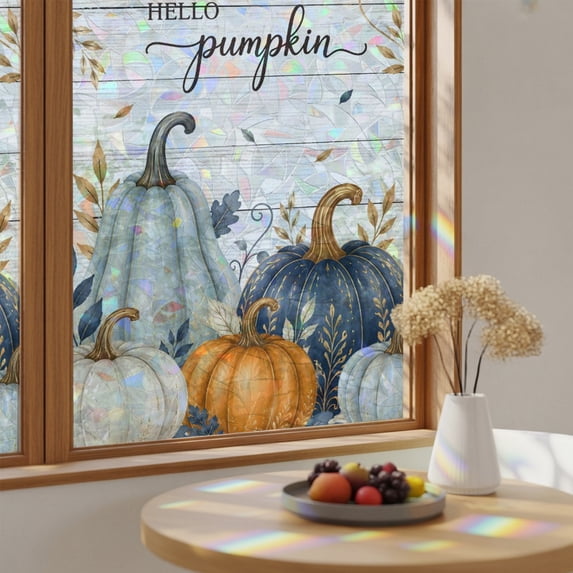 Bird Protective Windows Fall Thanksgiving Pumpkin Bird Window Privacy Film,Heat Control Sun ...