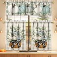 thumbnail image 1 of Fall Thanksgiving Pumpkin Kitchen Curtains Valances and Tiers 3 Piece Set,Eucalyptus Buffalo Plaid Rod Pocket Kitchen Curtain over Sink Window,Farmhouse Cafe Curtains for Autumn Decor 36 Inch (Blue), 1 of 6