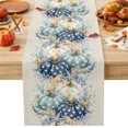 thumbnail image 1 of Fall Thanksgiving Pumpkins Cotton Linen Rectangle Table Runners 13"x48", Blue Coastal Starfish Coral Beige Coffee Table Runner Dresser Scarves Table Runners for Wedding Party Banquet Dinner Decor, 1 of 8