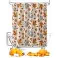 thumbnail image 1 of Fall Thanksgiving Pumpkins Maple Leaves Retro Linen Shower Curtain Set ，Waterproof Fabric Shower Curtains Shower Curtains for Bathroom,Bathroom Decor 36"x72", 1 of 7