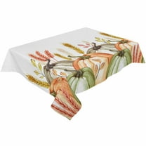 Fall Thanksgiving Pumpkins Rectangle Tablecloths 54x109,Wheat Green Orange Light Brown Table Cloth Table Cover Indoor/Outdoor Tabletop Decor for Wedding Holiday Party Dinner Baby Shower