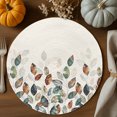 thumbnail image 1 of Fall Thanksgiving Round Braided Placemats Set of 8, Blue Green Plants Eucalyptus Leaves Heat Insulation Place Mats Washable Non-Slip Table Mats for Kitchen Dining Party, 15 Inches, 1 of 6