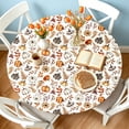 thumbnail image 1 of Fall Thanksgiving Round Table Cloth 48 Inch Orange Pumpkin Maple Leaves Table Cover for Party Picnic Dinner Decor, 1 of 6