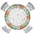thumbnail image 1 of Fall Thanksgiving Round Tablecloth Autumn Pumpkins Eucalyptus Leaves Elastic Edge Fitted Plastic Table Cover,Waterproof Oil Proof for Dinner,Outdoor, Picnic, 45"- 54" Tables Blue Sage Green Orange, 1 of 4