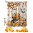 thumbnail image 1 of Fall Thanksgiving Shower Curtain Set ，Waterproof Fabric Shower Curtains Leaves Gnome Pumpkin Squirrel Linen Shower Curtains for Bathroom,Bathroom Decor 54x"78", 1 of 7