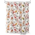 thumbnail image 1 of Fall Thanksgiving Shower Curtain, White Pumpkins Autumn Maple Leaf Pattern Bathroom Decor Curtains Set with Hooks, Waterproof Fabric Home Accessories， Stall 36 X 78 Inch, 1 of 6