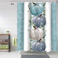 thumbnail image 1 of Fall Thanksgiving Shower Curtains for Bathroom Pumpkin Fabric Shower Curtain with Hooks, Teal White Eucalyptus Leaves Waterproof Polyester Shower Curtain Set, 36"x72" Boho Bathroom Curtains Decoration, 1 of 6