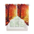 thumbnail image 1 of Fall Thanksgiving Swag Valances for Windows, Red Orange Sunrise Forest Autumn Rod Pocket Sheer Valances for Small Windows, Swag Toppers Light Filtering for Kitchen Living Room 2 Panels 28''x36'', 1 of 5