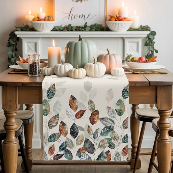 Fall Thanksgiving Table Runner, Autumn Thanksgiving Kitchen Dining Table Decoration for Home Party Decor 13x72 Inches