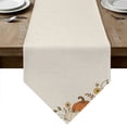 thumbnail image 1 of Fall Thanksgiving Table Runner Linen Burlap Table Runner 72 Inches Long Pumpkins Florals Minimalist Beige Dresser Scarves for Kitchen Island Coffee Dining Room Party Wedding Holiday Decor 13"x72", 1 of 8