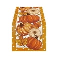thumbnail image 1 of Fall Thanksgiving Table Runner, Pumpkin Leaf Burlap Table Cloth Dresser Scarves for Farmhouse Dinner Kitchen Holiday Party home Decor, 1 of 6