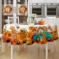 thumbnail image 1 of Fall Thanksgiving Tablecloth 70"x70" Round,Fall Harvest Kitchen Decor,Autumn Cute Gnome Truck Table Cover for Home Dinner Party Picnic, 1 of 6