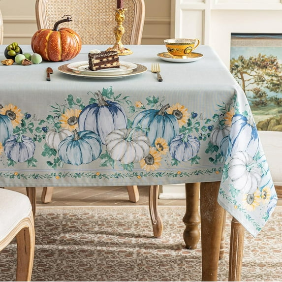 Fall Thanksgiving Tablecloth,Autumns Pumpkin Maple Leaf Country Table Cloth,Waterproof Resistant Durable Rectangle Table Cover (60 X 102 INCH)