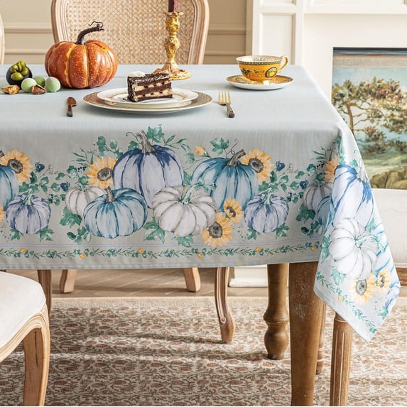 Fall Thanksgiving Tablecloth,Autumns Pumpkin Maple Leaf Country Table Cloth,Waterproof Resistant Durable Square Table Cover (60 X 60 INCH)