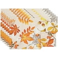 thumbnail image 1 of Fall Thanksgiving Tablecloth Tabletop Collection for Kitchen Dining Decoration Parties Harvest, Fall Leaves, Reversible Placemat Set, 12 x 18, 1 of 6