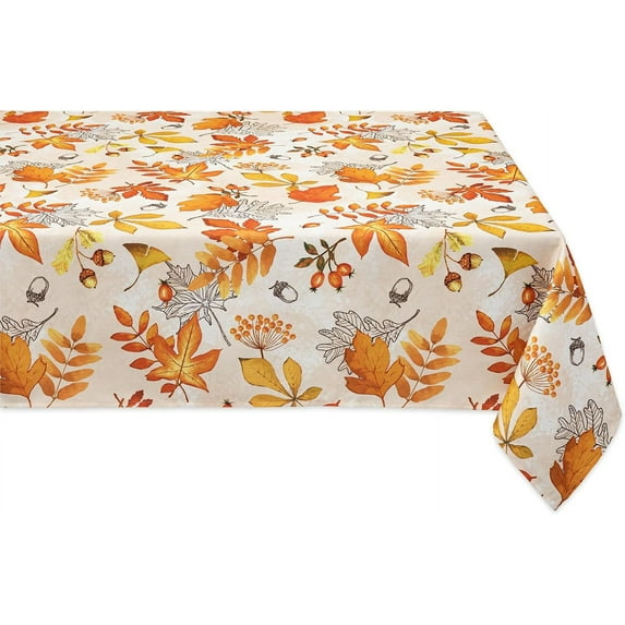 Fall Thanksgiving Tabletop Collection for Kitchen Dining Decoration Parties Harvest, Fall Leaves, Tablecloth, 52 x 70 Rectangle