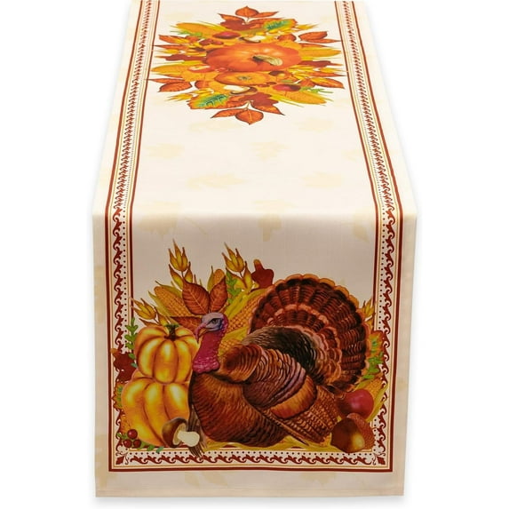 Fall Thanksgiving Tabletop Collection for Kitchen Dining Decoration Parties Harvest, Harvest Party, Table Runner, 14 x 108