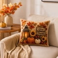 thumbnail image 1 of Fall Thanksgiving Throw Pillow 18x18 Inch with Insert, Vintage Embroidered Pumpkin Sunflower Cushion, Soft Decorative Pillow for Sofa Couch Autumn Home Decor, 1 of 7