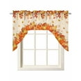 thumbnail image 1 of Fall Thanksgiving Valance Curtains for Kitchen Swag Pumpkin Window Drapes,56" W x 36" L,Rod Pocket, 1 of 6