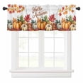 thumbnail image 1 of Fall Thanksgiving Valances for Windows Hello Autumn Orange Pumpkin Maple Leaf Rod Pocket Curtain Valance Window Treatment Short Curtains for Kitchen Living Room, 42"x12", 1 of 5