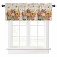thumbnail image 1 of Fall Thanksgiving Valances for Windows Pumpkin Sunflowers Linen Texture Rod Pocket Curtain Valance Window Treatment Short Curtains for Kitchen Living Room, 60"x18", 1 of 5