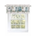 thumbnail image 1 of Fall Thanksgiving Valances for Windows White Blue Pumpkin Leaves Linen Texture Rod Pocket Curtains Valance Short Window Treatment Drapes for Living Room, Bedroom Bathroom 60"&nbsp;W x 18" L, 1 of 5