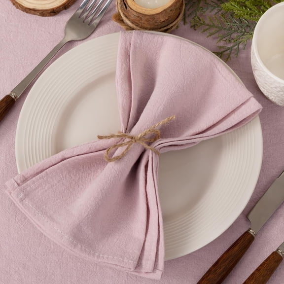 Fall Thanksgiving Washable Reusable Bulk Linen Cotton Napkins Set of 4 16"x16" for Wedding Party Bridal Baby Birthday Dining Table Decorationsdusty pink