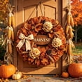 thumbnail image 1 of Fall Thanksgiving Wreath Harvest Front Door Decoration Wooden Sign Hanging Autumn Seasonal Decor for Home Porch Wall Fireplace, 1 of 6