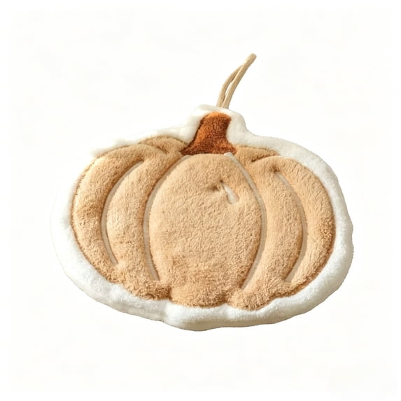 Fall Theme Fleece Hand Towel 9.84x7.08in, Absorbent Quick Dry Wall Hanging Kitchen Towel with Hazelnut Maple Leaf Print