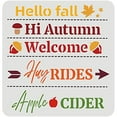thumbnail image 1 of Fall Theme Stencil 11.8x11.8inch Hello Fall Autumn Welcome Sign Stencils Plastic Hay Rides Stencil Apple Cider Sign Reusable Fall Stencils for Painting on Wood Floor Wall and Tile, 1 of 9