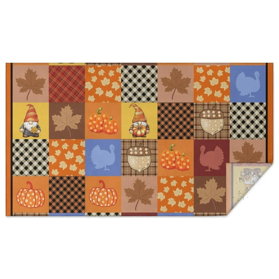 Fall Theme Tablecloth 60x102 Inch, Washable Polyester Rectangular Table Cover for Autumn Thanksgiving Party, Picnic, Indoor & Outdoor Dining Decor.