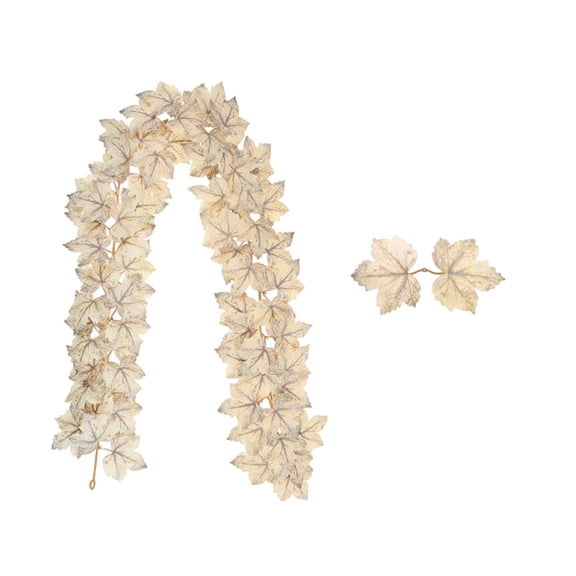 Fall Themed Artificial Maple Leaf Vine Garland - Halloween Party Decor, Seasonal Home Decoration, Realistic Looking Faux Foliage for Festive Atmosphere Creation