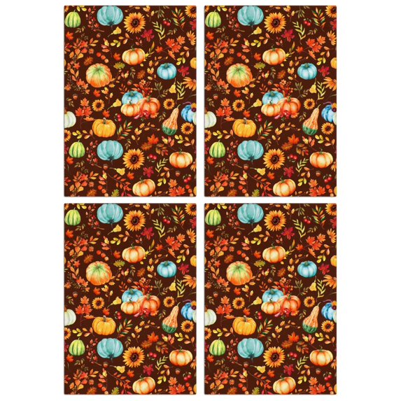 Fall-Themed Decorative Kitchen Towels Set of 4, Maple Pumpkin Design, Absorbent Soft Tea Towels for Home