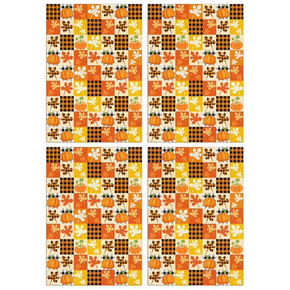 Fall-Themed Decorative Kitchen Towels Set of 4, Maple Pumpkin Design, Absorbent Soft Tea Towels for Home