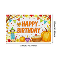 thumbnail image 1 of Fall Themed Happy Birthday Banner with Pumpkin Leaf Elements Party Backdrop Decorations for Birthday Parties Photography Props and Home Decor, 1 of 8