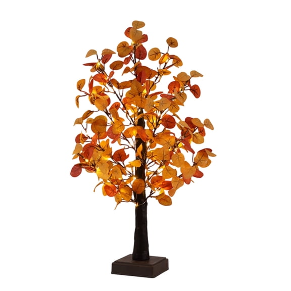 Fall Themed Maple Leaf LED Tabletop Ornament with Warm Glow for Thanksgiving and Autumn Home Battery Powered Indoor Outdoor Use