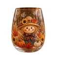 thumbnail image 1 of Fall Themed Stemless Wine Glass, Highland Cow Gnome Sunflower Pumpkin Maple Leaf Printed Tumbler, Thanksgiving Harvest Decorative Drinkware for Home Party Table & Holiday Gift(E), 1 of 7