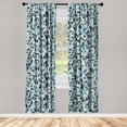 thumbnail image 1 of Fall Themed Window Curtains, Line Art Design Dandelion Pattern With Abstract Shapes Boho Print, Lightweight Decor 2-Panel Set with Rod Pocket, Pair of - 28"x84", Teal Charcoal Grey White, by Ambesonne, 1 of 3