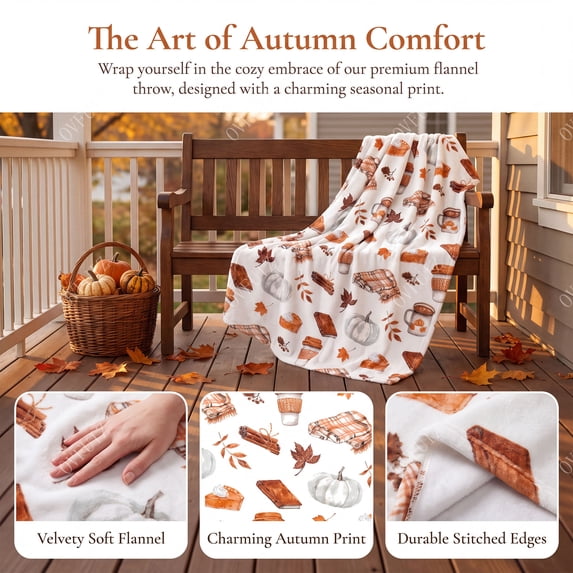 Fall Throw Blanket 39.4x51.2in, Cozy Fleece Maple Leaf Throw Blanket, Soft Thanksgiving Fall Decor for Sofa Bed Farmhouse Gift by OVFUIZ