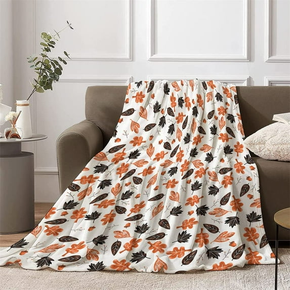 Fall Throw Blanket 50X60" Fall Gifts for Women Autumn Blanket Autumn Gifts Leaf Blanket Presents for Women Men Girl Boy Fall Leaves Soft Warm Blanket for Couch Sofa Fall Theme Decor
