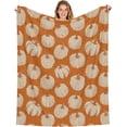 thumbnail image 1 of Fall Throw Blanket 60 X 50 Inch Burnt Orange Pumpkin Decorative Autumn Thanksgiving Day Themed Blanket Soft Lightweight Home Office Flannel Blankets for Couch Sofa Bed Living Room Decor, 1 of 8