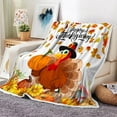 thumbnail image 1 of Fall Throw Blanket, Autumn Pumpkins Maple Cozy Fuzzy Flannel Blankets and Throws, Thanksgiving Sunflower and Turkey Couch Sofa Bed Camping Travel Picnic Outdoor Blanket, 60X90IN, 1 of 5