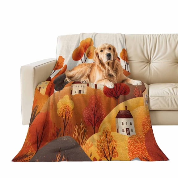Fall Throw Blanket for Couch Autumn Tree Soft Fleece Flannel Blankets Cozy Lightweight Blanket for Sofa Living Room Thanksgiving Autumn Decor, Hill House Bed Throws 40" x 60"