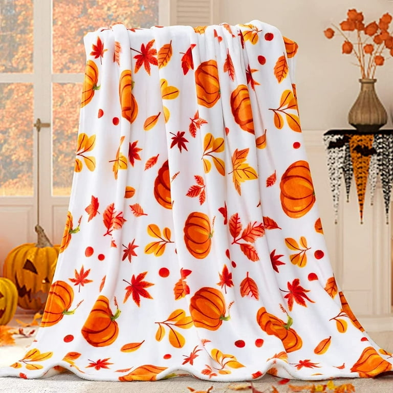 Fleece pumpkin blanket sale