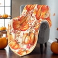 thumbnail image 1 of Fall Throw Blanket Pumpkin Leaves Plaid Flannel Blanket for Couch Bed Sofa, Soft Warm Autumn Blanket Fall Decor Cozy Home Atmosphere, 80"x60", 1 of 6